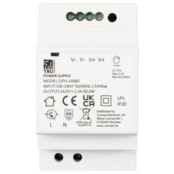 TRU COMPONENTS TC-10580820 síťový zdroj na DIN lištu 24 V/DC 2.5 A 60 W Počet výstupů:1 x Obsah 1 ks