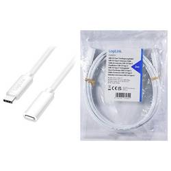 LogiLink Kabel USB-C USB 2.0 USB-C ® zástrčka, USB-C ® zásuvka 2.00 m bílá CU0221