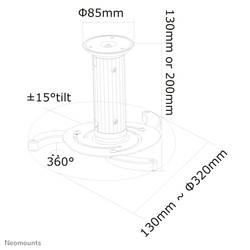 Neomounts BEAMER-C80 stropní držák projektoru nastavitelná výška, naklápěcí, otočný vzd. země-strop (max.): 15 cm stříbrná