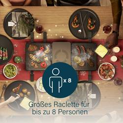 Princess Purify raclette gril 8 pánví, nepřilnavý povlak, ochrana proti přehřátí, s nasáváním vzduchu černá