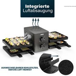 Princess Purify raclette gril 8 pánví, nepřilnavý povlak, ochrana proti přehřátí, s nasáváním vzduchu černá