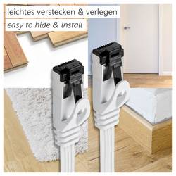 Maxtrack TI55-5L RJ45 síťové kabely, propojovací kabely CAT 8.1 U/FTP 5 m bílá plochý 1 ks