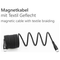 Maxtrack USB kabel USB 2.0 USB-C ® zástrčka 1 m černá spirálový kabel, pozlacené kontakty C532-1L
