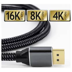 Maxtrack DisplayPort kabel Konektor DisplayPort 3 m černá C303-3L 16K UHD, hliníková zástrčka, pozlacené kontakty Kabel DisplayPort