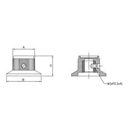 TRU COMPONENTS jemná stupnice hliník (eloxovaný) (Ø x v) 24 mm x 14 mm 1 ks