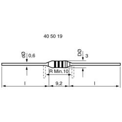 Weltron uhlíkový rezistor 10 kΩ axiální 0411 0.5 W 5 % 1000 ks