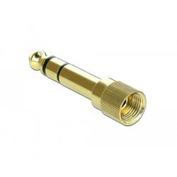 Delock 66390 66390 jack audio adaptér [1x jack zástrčka 6,3 mm - 1x jack zásuvka 3,5 mm] zlatá