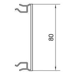 Hager BR08029016 parapetní lišta horná část (d x š) 2000 mm x 80 mm 2 m bílá