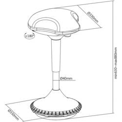 Digitus židle pro sezení/stání DA-90422 černá DA-90422
