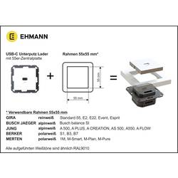 Ehmann 6560x0000 USB nabíjecí zásuvka do zdi bílá