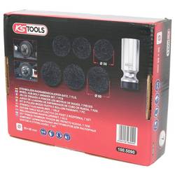 KS Tools 100.5090 Sada pro brusky na náboj kola, Ø 50 / 60 mm, 7 ks
