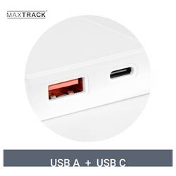 Maxtrack MQ4L cestovní nabíječka, Rychlonabíječka, GaN, USB A, USB-C®, 45 W, Rychlé nabíjení