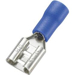 TRU COMPONENTS 745194 faston zásuvka Šířka zástrčky: 6.4 mm Tloušťka konektoru: 0.8 mm 180 ° částečná izolace modrá 100 ks