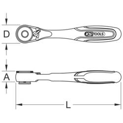 KS Tools 1/4 Mini-Freilauf-Ratsche 1/4 Mini-Freilauf-Ratsche bitová ráčna 1/4
