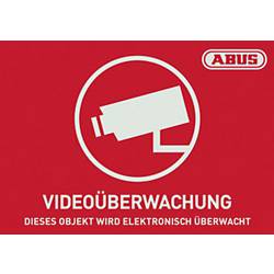 ABUS AU1420 výstražná samolepka monitorováno kamerou Jazyky němčina (š x v) 14.8 cm x 10.5 cm