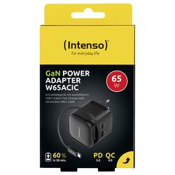 Intenso Intenso Power Adapter W65ACIC GaN black USB nabíječka, 1x USB-C®, 65 W, Quick Charge 4.0, černá