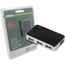Digitus DA-70220 USB Hub 4 porty USB-A USB 2.0 480 MBit/s černá, stříbrná DA-70220