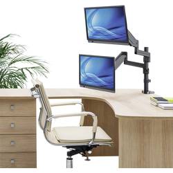 Manhattan 461597 držák na stůl pro monitor 2 Displej: (s) 43,2 cm (17) - 81,3 cm (32) černá otočný, nastavitelná výška, naklápěcí, nakláněcí