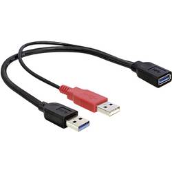 Delock USB kabel USB 3.2 Gen1 USB-A zástrčka, USB-A zásuvka 0.30 m černá pozlacené kontakty, UL certifikace 83176