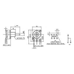 Alpha APM6B1MM, 63250-01600/B1M otočný potenciometr, Mono, 0.2 W, 1 MΩ, 1 ks