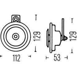 Hella 3BA 002 768-382 3BA 002 768-382 hluboký tón samostatná trumpeta 24 V