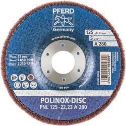 PFERD TOOLS 44692263 Brusný kotouč z netkaného textilie POLINOX PNL Ø 125 mm, otvor Ø 22,23 mm a 280 pro jemné broušení a dokončování 125 mm 5 ks