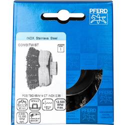 PFERD TOOLS Hrncový kartáč COMBTWIST TBG Ø 65mm M14, nerezový drát Ø 0,35 pro úhlové brusky POS TBG 65/M14 CT INOX 0,35 43305043 1 ks