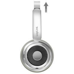 LogiLink BT0072BR sluchátka uzavřená (Over Ear) Bluetooth® stříbrná