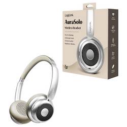 LogiLink BT0072BR sluchátka uzavřená (Over Ear) Bluetooth® stříbrná