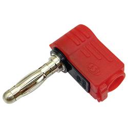TRU COMPONENTS banánkový konektor zástrčka, zahnutá Ø pin: 4 mm červená 1 ks