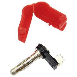 TRU COMPONENTS banánkový konektor zástrčka, zahnutá Ø pin: 4 mm červená 1 ks