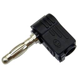 TRU COMPONENTS banánkový konektor zástrčka, zahnutá Ø pin: 4 mm černá 1 ks