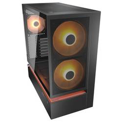 Cougar CFV235 midi tower PC skříň černá 3 předinstalované ventilátory, integrované osvětlení, boční okno, prachový filtr
