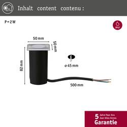 Paulmann 94366 podlahové svítidlo pevně vestavěné LED LED 2 W nerezová ocel kartáčovaná