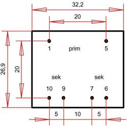 Gerth PT301502 transformátor do DPS 1 x 230 V 2 x 7.50 V/AC 1.80 VA 120 mA