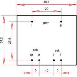 Gerth PTG382402 transformátor do DPS 1 x 230 V 2 x 12 V/AC 3.60 VA 150 mA