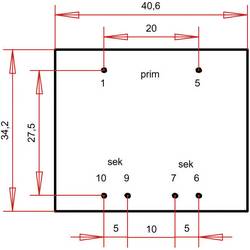 Gerth PTG381202 transformátor do DPS 1 x 230 V 2 x 6 V/AC 3.60 VA 300 mA