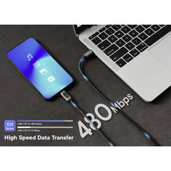 Renkforce USB kabel USB 2.0 USB-C ® zástrčka, USB-C ® zástrčka 2.00 m stříbrná (metalíza) RF-6249498