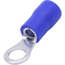 TRU COMPONENTS T1904C060 kulaté kabelové oko Průřez (max.)=2.50 mm² Ø otvoru=4.30 mm částečná izolace modrá 25 ks