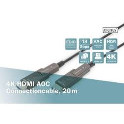 Digitus HDMI kabel Zástrčka HDMI-A 20 m černá AK-330127-200-S 4K UHD, třížilový stíněný, flexibilní provedení, kompletní stínění, stíněný, bez halogenů,