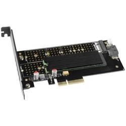AXAGON PCEM2-DC 2 porty Řadič M.2 PCIe x4 Vhodný pro (SSD): 2230, 2242, 2260, 2280, 22110 Aktivní chlazení, vč. nízkoprofilového krycího plechu na prázdný slot