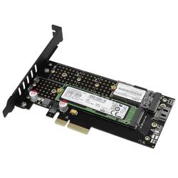 AXAGON PCEM2-DC 2 porty Řadič M.2 PCIe x4 Vhodný pro (SSD): 2230, 2242, 2260, 2280, 22110 Aktivní chlazení, vč. nízkoprofilového krycího plechu na prázdný slot