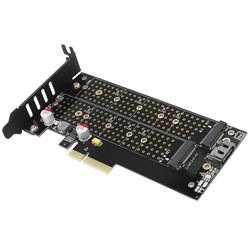 AXAGON PCEM2-DC 2 porty Řadič M.2 PCIe x4 Vhodný pro (SSD): 2230, 2242, 2260, 2280, 22110 Aktivní chlazení, vč. nízkoprofilového krycího plechu na prázdný slot