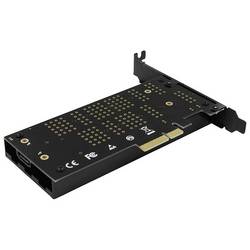 AXAGON PCEM2-DC 2 porty Řadič M.2 PCIe x4 Vhodný pro (SSD): 2230, 2242, 2260, 2280, 22110 Aktivní chlazení, vč. nízkoprofilového krycího plechu na prázdný slot