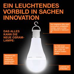 OSRAM HOMELIGHTING 4099854190131 Akumulátorem napájené LED svítidlo Energetická třída (EEK2021) F (A - G) E27 klasická žárovka 8 W = 60 W neutrální bílá (Ø x