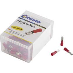 TRU COMPONENTS 745136 faston zásuvka Šířka zástrčky: 4.8 mm Tloušťka konektoru: 0.8 mm 180 ° částečná izolace červená 100 ks