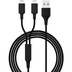Smrter Nabíjecí kabel USB USB 2.0 USB-A zástrčka, Apple Lightning konektor 1.20 m černá Textilní plášť SMRTER_HYDRA_DUO_L_BK