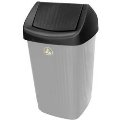 BJZ A-6981 ESD Odpadkový koš s výklopným víkem (š x v x h) 36.5 x 17.4 x 36.5 cm plast černá 1 ks