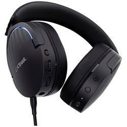 Trust GXT491 FAYZO Headset uzavřená (Over Ear) Bluetooth® Virtual Surround černá Surround-Sound, Vypnutí zvuku mikrofonu, regulace hlasitosti Gaming