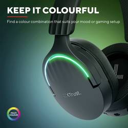 Trust GXT491 FAYZO Headset uzavřená (Over Ear) Bluetooth® Virtual Surround černá Surround-Sound, Vypnutí zvuku mikrofonu, regulace hlasitosti Gaming